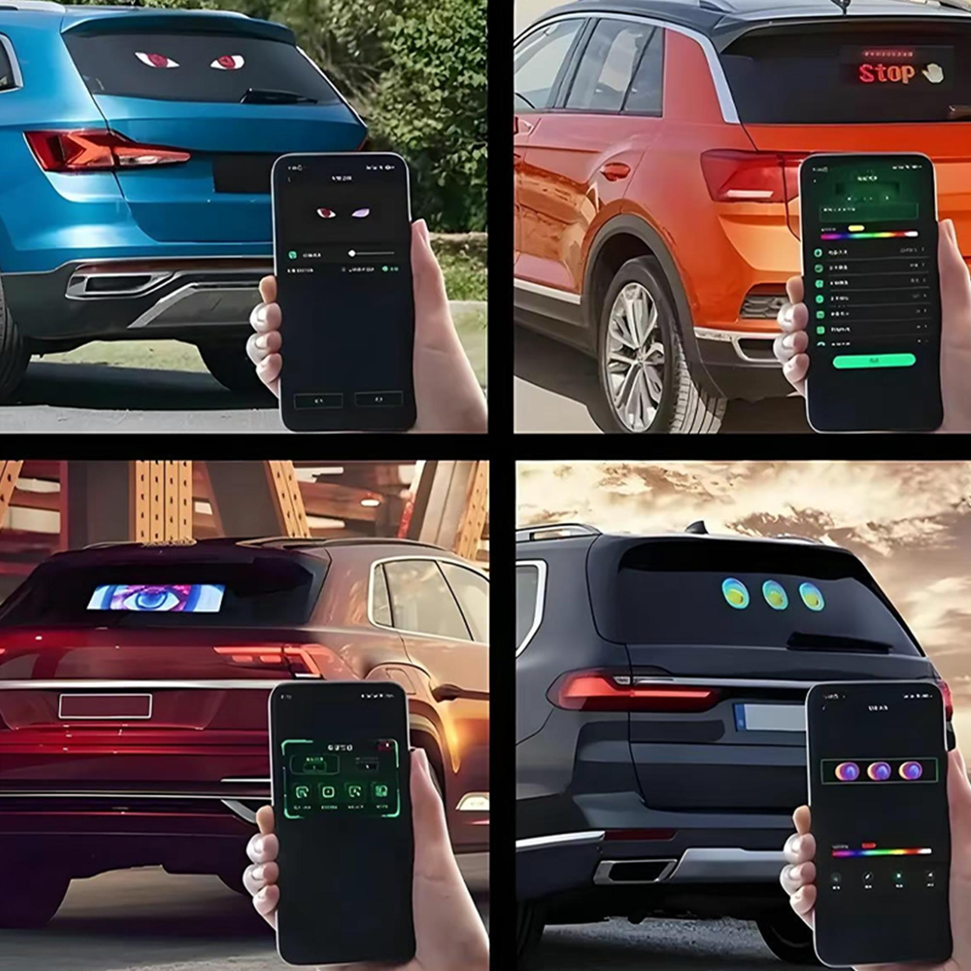 Eye Pattern LED Display Screen, 1 Set USB Powered LED Dynamic Matrix Panel, APP & Remote Control LED Display Screen for DIY Custom Text Animation, Led Car Ambient Light