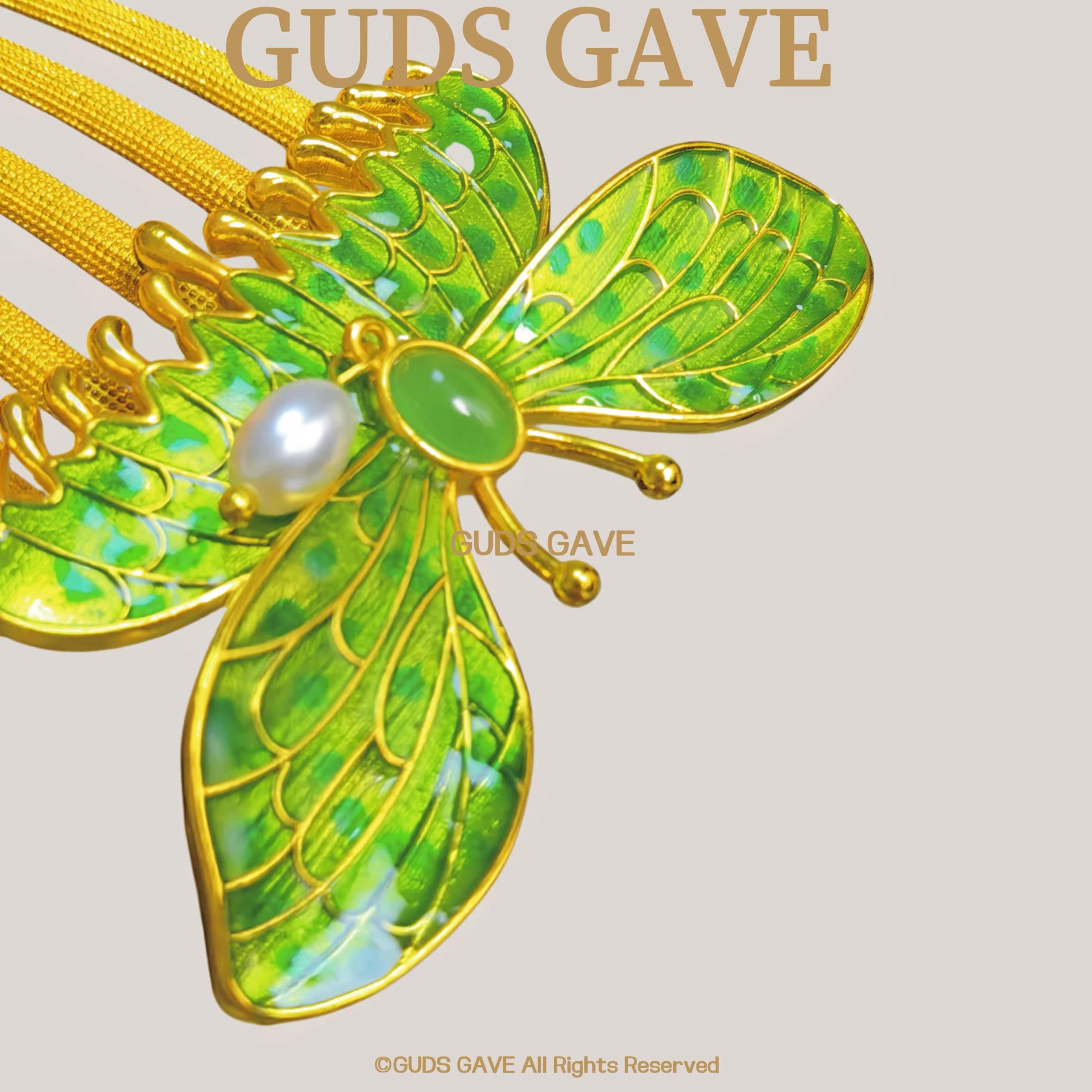 GUDS  Dreamy Butterfly Delicate Hair Comb | Oriental Aesthetics New Chinese Style Updo Hair Pin Comb