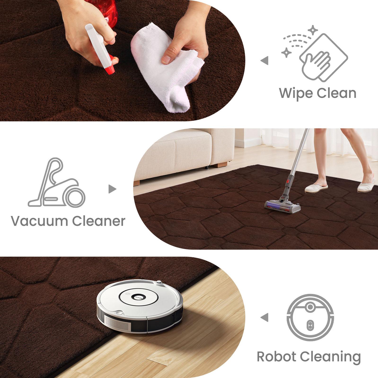 Large Size Jacquard Plush Rug, Big Fluffy 3D patterned Area Rug, Non-slip Soft Shaggy Carpet Mats for Livingroom Bedroom Nursery Home Decor Coffee