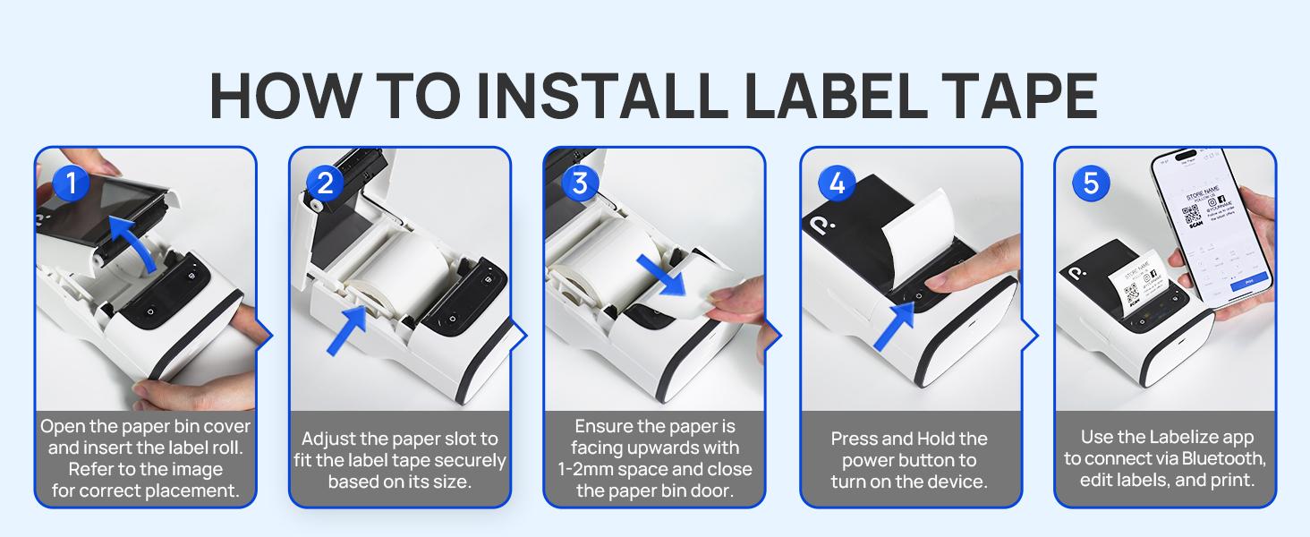Label Maker Machine For Tape, 2 Inch Bluetooth Thermal Label Printer, Portable Sticker Printer For School, Office, Home, Business, Label Maker For 2'' x1.18'' Labels, White Label Maker Machine For Tape, 2 Inch Bluetooth Thermal Label Printer, Portable Sticker Printer For School, Office, Home, Business, Label Maker For 2'' x1.18'' Labels, White