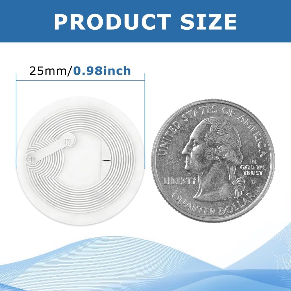 60 count NFC Tags Sticker, Rewritable Programmable 215 Chip Blank NFC Cards Stickers, Adhesive NF C Tags for  NF C-Enabled Mobile Phones Devices