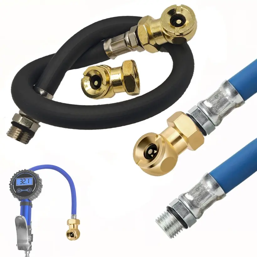 Tire Inflator Extension Hose Adaptor,Tire Valve Extension Rubber Tube,Tire Air chuck Connecter