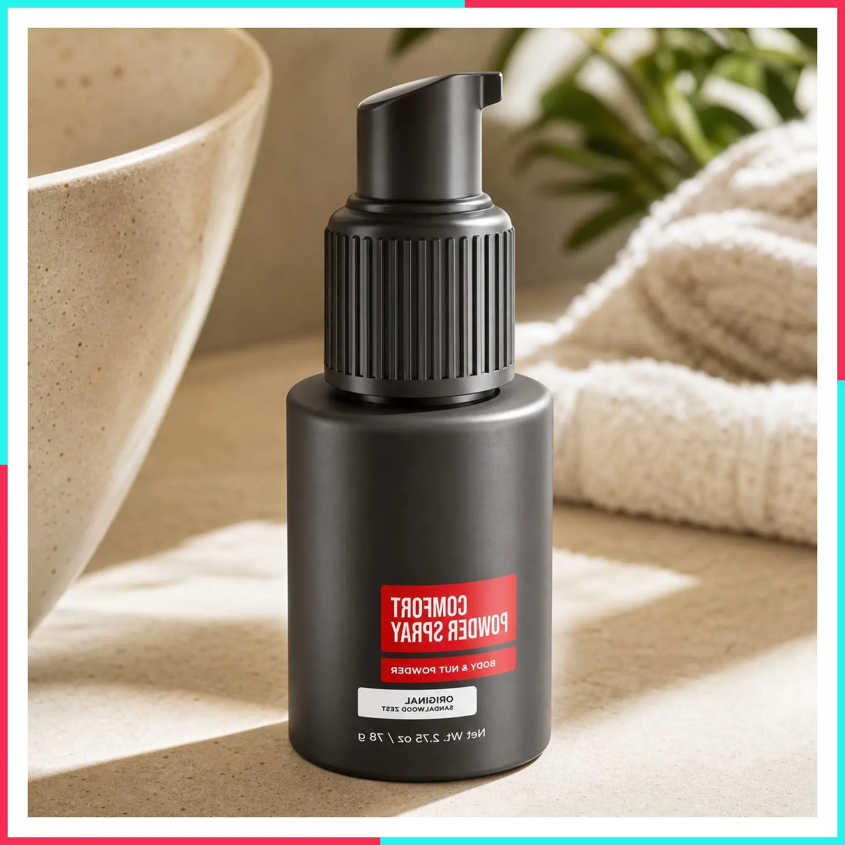 Comfort Powder Spray: Anti-Chafing & Men's Deodorant, Aluminum-Free, Sweat and Odor Control for Jock Itch, Groin and Men's Private Parts