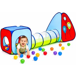 Tunnel and Ball Pit Play Tent | 3pc Pop Up Toddler Gym Tunnels with Tents for Kids, Toddlers, Infants Boys & Girls | Indoor & Outdoor Gift Game | Baby Crawling Pits for Playgroundfidget toys
