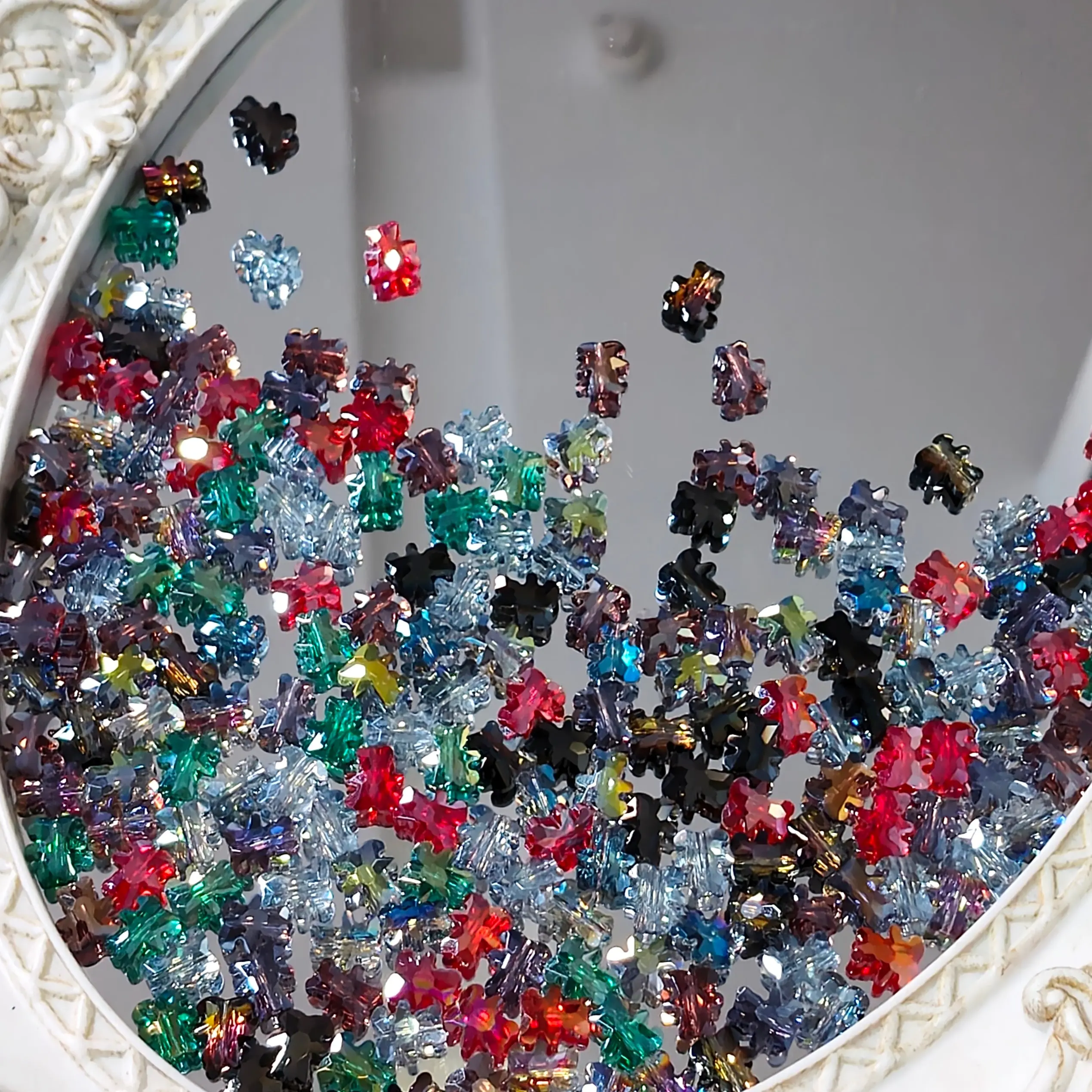 🖤【NEW】Midnight Spark Bear | Faceted Glass Bear Beads For DIY Handmade Jewelry Crafting