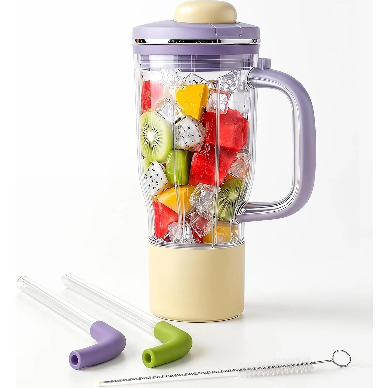 Tumbler Cups Compatible with  Blend  Blenders, 26oz  Blenders Smoothie & Frozen Drinks Extra Cups Travel Tumbler with Leakproof Lid Chug Spout Yellow