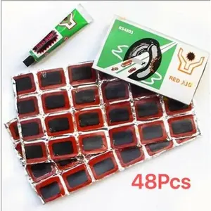 48-Piece Bike Tire Patch Kit, No Glue Cold Repair Gel, Bicycle Tire Repair Set with Sulfurized Cold Patch, Bike Tire Fixing Tools