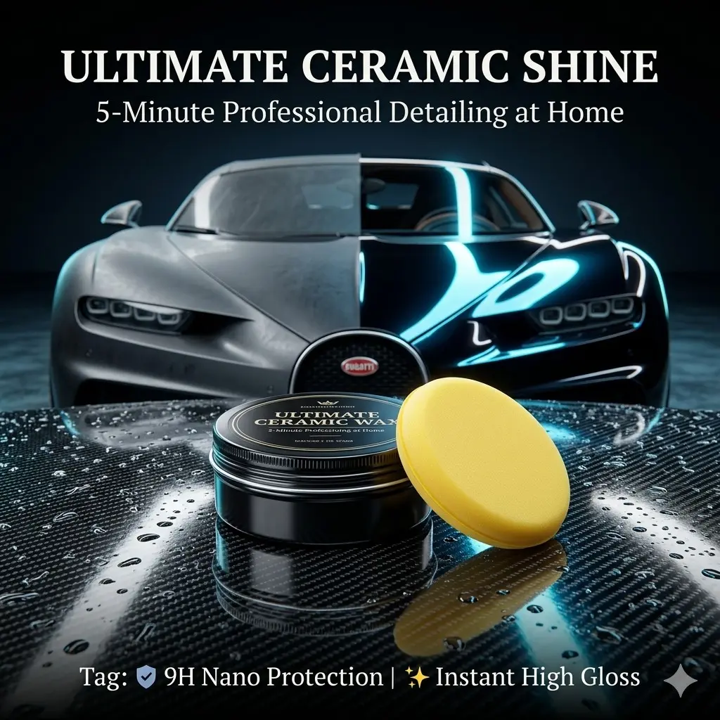 Professional Car Scratch Remover with High-Gloss Ceramic Coating, Car Wax Polish, DIY Paint Repair Kit, Water-Free Polishing, Glass Oil Film Cleaner