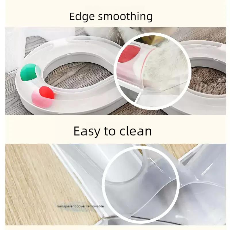 Multi-Function Cat Activity Center - Interactive Carousel Toy with Moving Balls and Teaser Attachments for Energy Release and Behavioral Enrichment