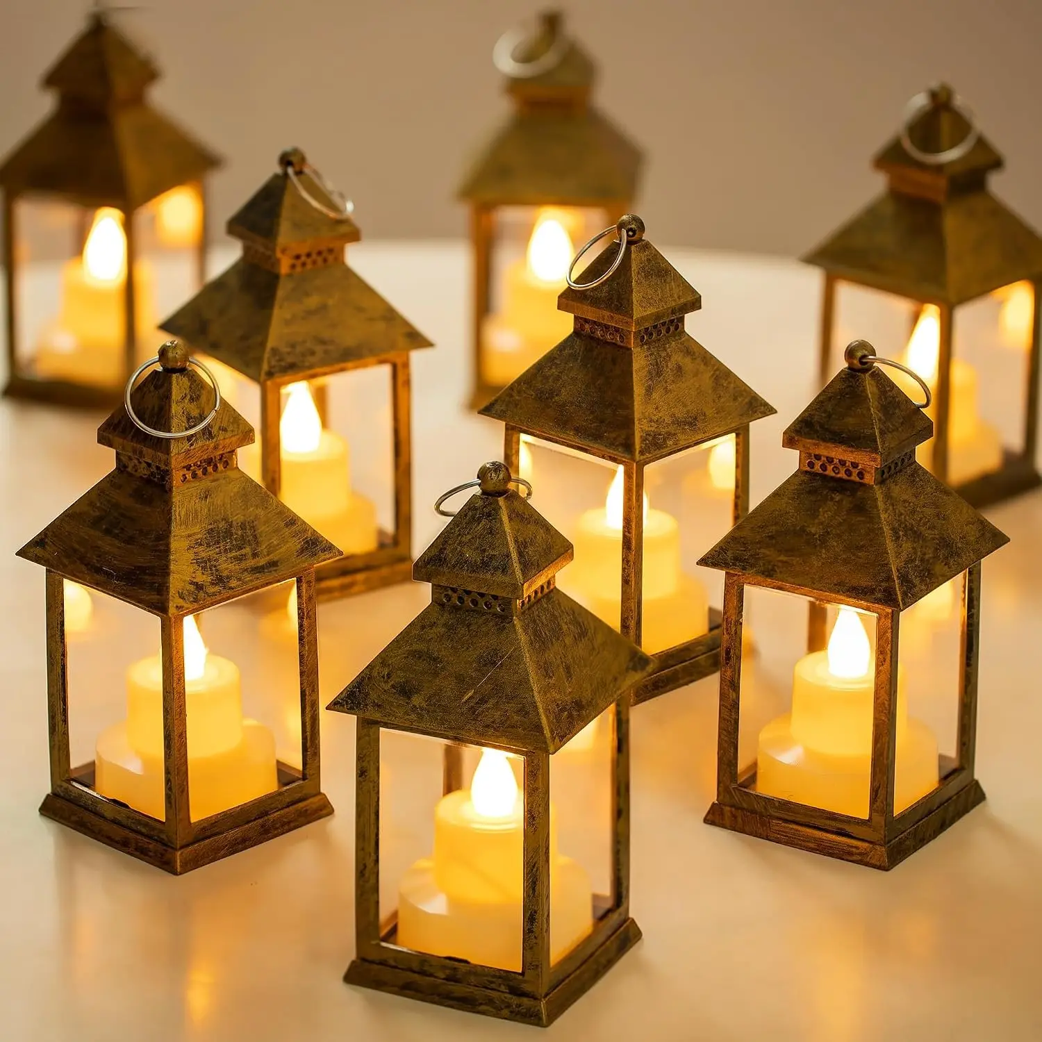 Gold Mini Lantern for Centerpiece, Pack of 10