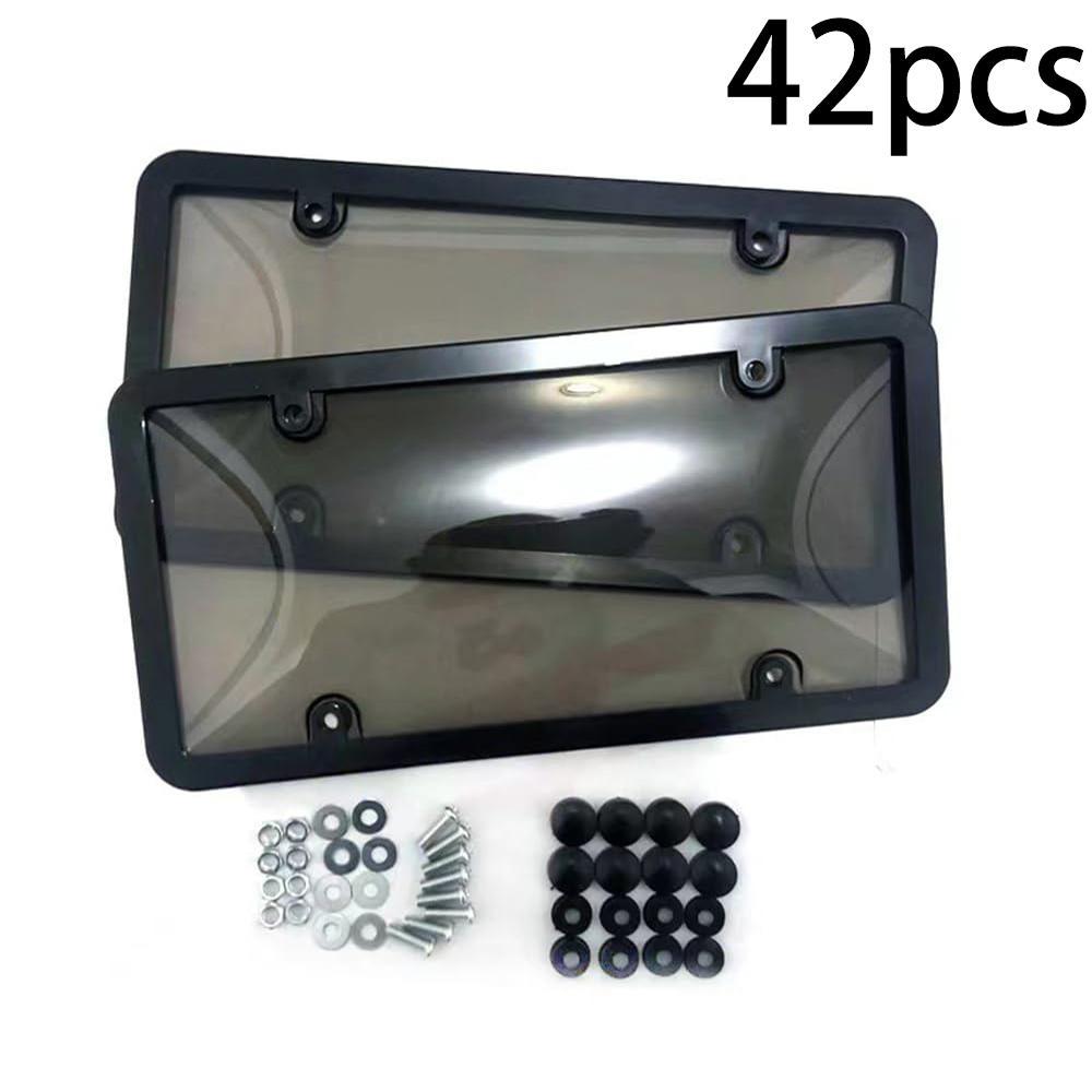 Car License Plate Frame Set with Screws, Nuts, Washers and Screwdriver, 42-Piece Vehicle License Plate Holder, Universal Car Exterior Accessory, Car Accessories
