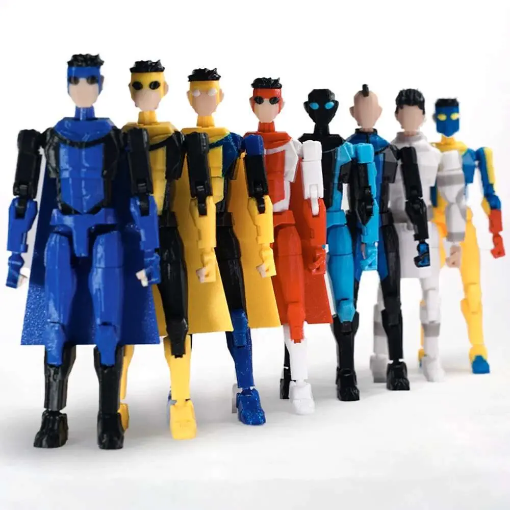 3D Printed Superhero Invincible 2.0 Plastic Garage Kits, Multi-Jointed Movable Joints Anime Shapeshift Children's Toys, Superhero Minifigure Doll Ornaments Home Decor Statues & Figurines Gifts, 3D Printed Superheroes