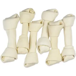5 Pack 8-9 Inch Large Rawhide Dog Chew Bones - Made from Grass Fed Brazilian, Great for Dental & Oral Care for Aggressive Chewers Large Dogs