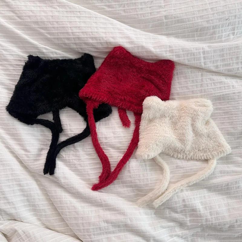 Cute Cat's Ears Women's Winter Fashion Warm Lace Up Hats,Wind Proof Ear Protection Suitable Daily Activities,walks and Shopping