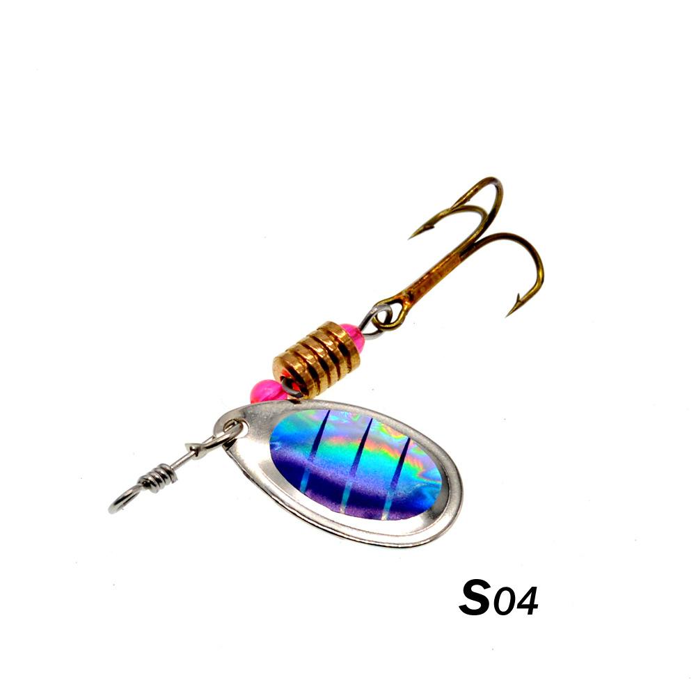 Lure bait rotating composite spinner fishing gear set, 16-piece metal lure spinner artificial bait set