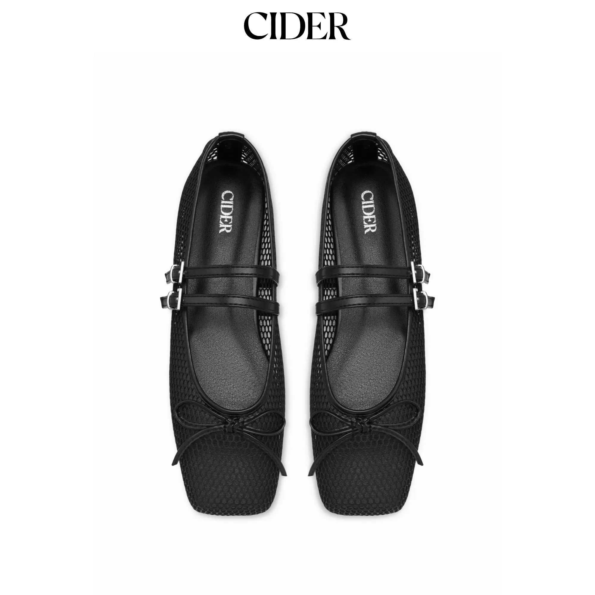 Cider BOWKNOT DOUBLE STRAP MARY JANE FLATS SohoChic
