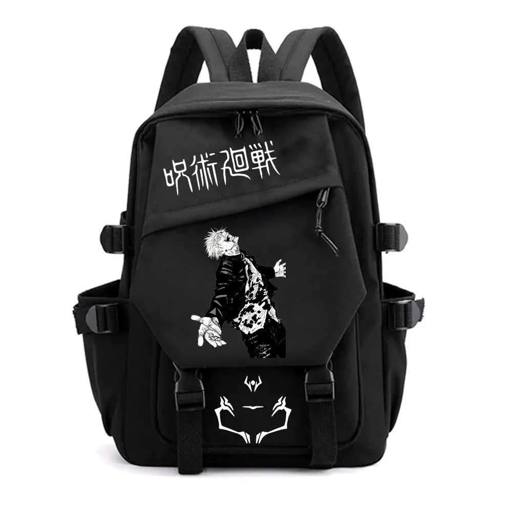 Jujutsu Kaisen Student Backpack, Anime Character School Bag, Casual Travel Backpack for Kids Teens Boys Girls