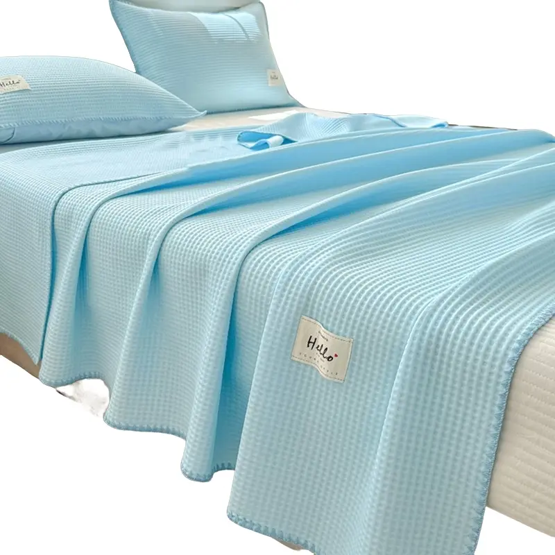 Breathable Waffle Knit Bed Blanket, Lightweight Soft Cool Cover, Four Seasons Comfort, Multiple Colors Available, Ideal for Bedroom Sofa Travel