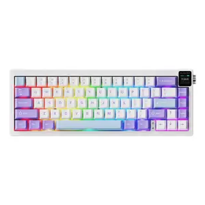 AJAZZ AK650 Wireless Gaming Mechanical Keyboard Dream Switch 0.85 inch TFT Color Screen Gasket Structure Full Key Hot Plug Compact Office Mechanical Keyboard RGB DIY Support Multiple Systems Suitable for Office and Esports Games