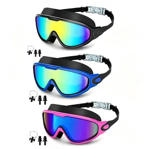 3 Pairs Colorful Swim Goggles Set, Adult Unisex, Silicone Seal, Anti-Fog UV Protection, Leak-Proof, 180° Wide Vision Pool Swimming Goggles