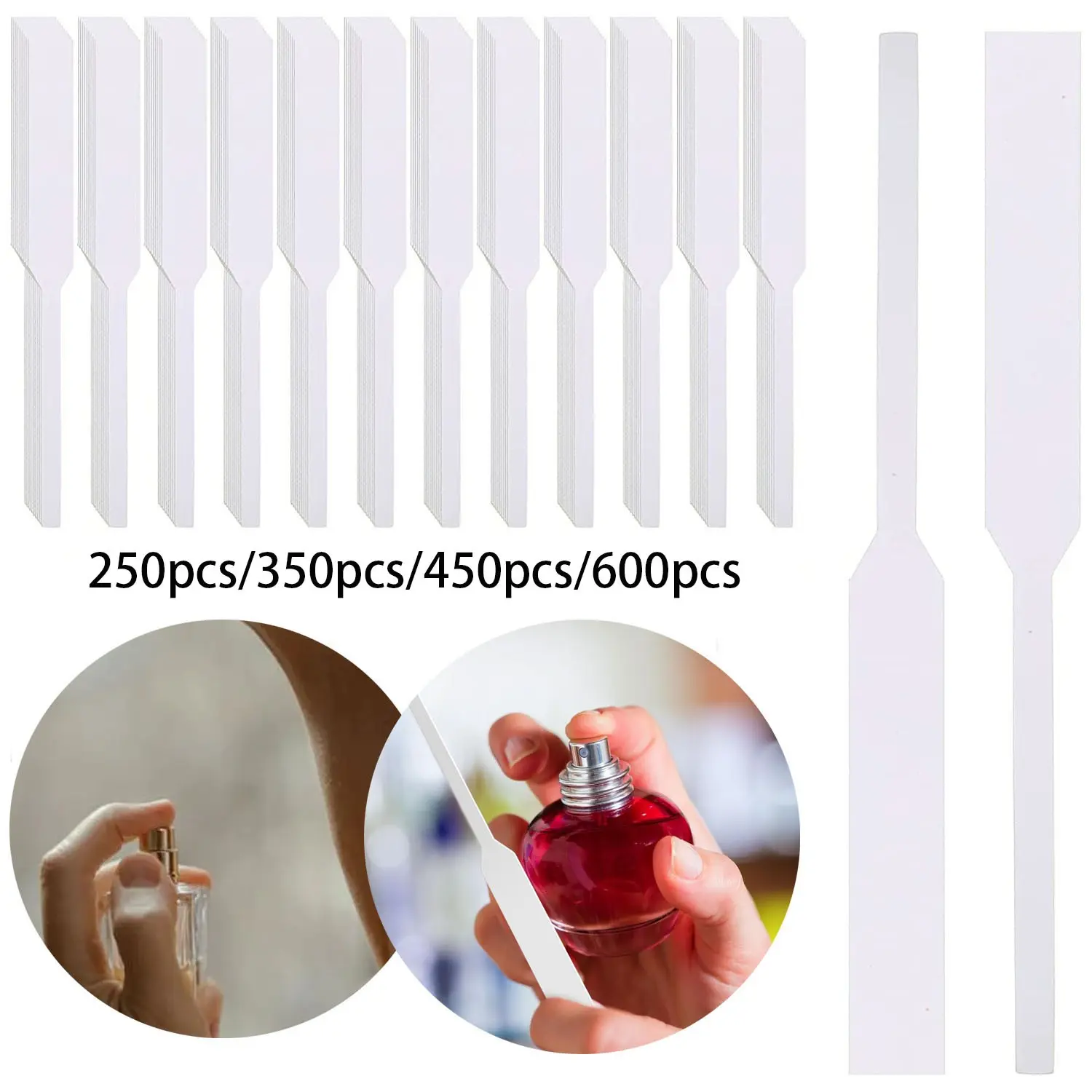 250/350/450/600 Pieces Perfume Tester Strips, Disposable Fragrance Test Strips, Pure White and Strong Absorbent, Fragrance Blotter Strips, Scent Strips, for Fragrances Essential Oils Spice Aroma