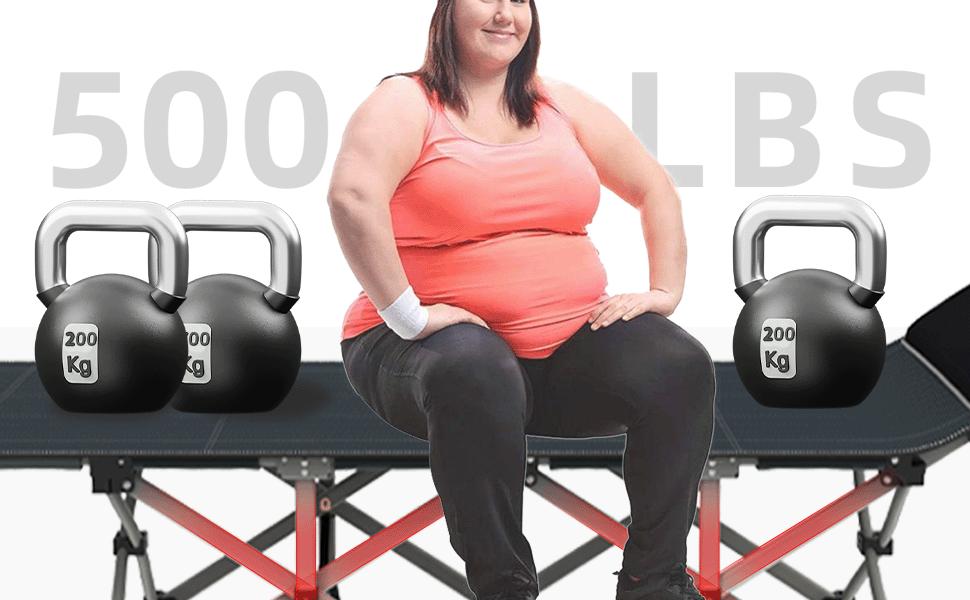 Heavy Duty Camping Cot for Adults with Mattress, 10-Leg Portable Folding Cot Bed, Extra Stable Sleeping Cot for Camping, Travel, Tent & Indoor Guest Use, 500 lbs Capacity