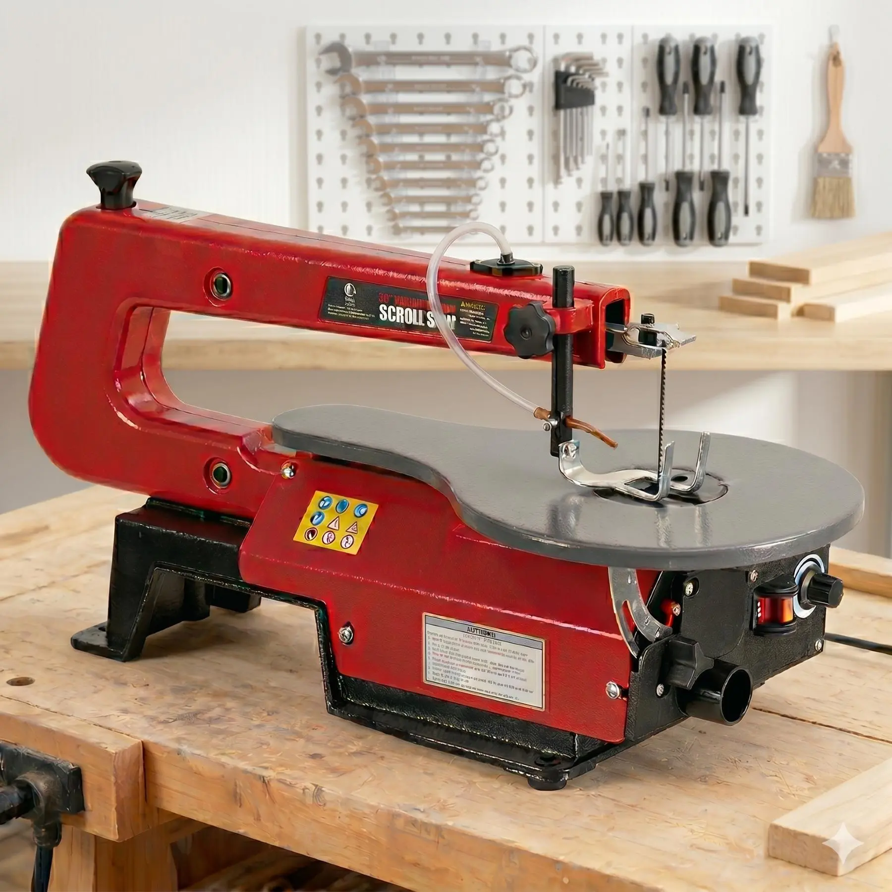 GARVEE 16-Inch Variable Speed Scroll Saw with Extra-Large Adjustable Tilting Table and LED Light – Perfect for Woodworking, Acrylic, and Precision Craft Cuts Wood Cutting Machine Saw Blades Tool Box Tool Kit