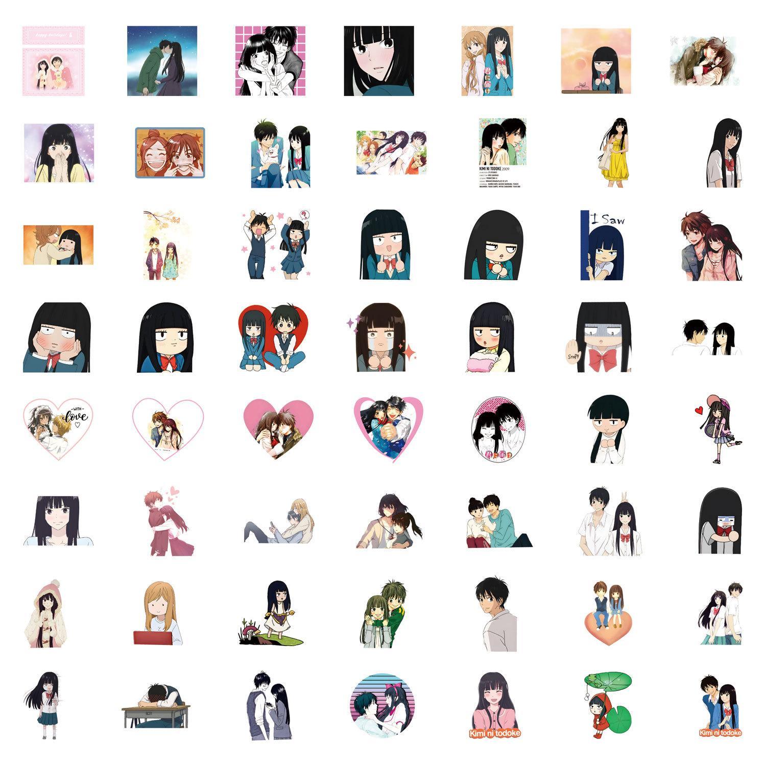 50pcs Kimi Ni Todoke Anime Stickers Sawako Kuronuma Kazehaya Shouta Sticker Notebook Luggage Laptop Kurumizawa Ume Decalpopular stickers Cute beautiful
