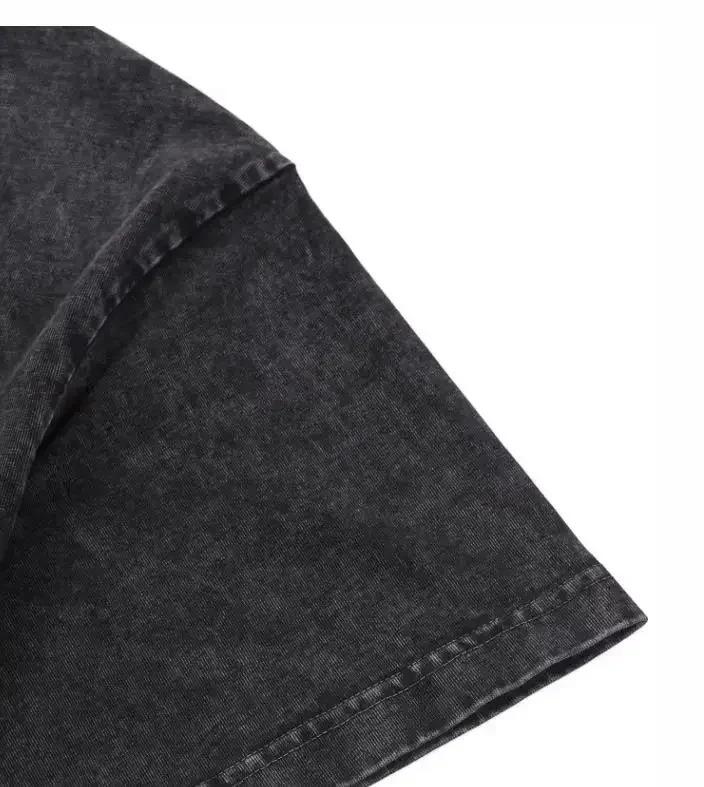 Summer Men's Washes T-shirts Japanese Anime Demon Slayer Kokushibo Graphic Clothing Harajuku Y2K Oversized Cotton Causalswear