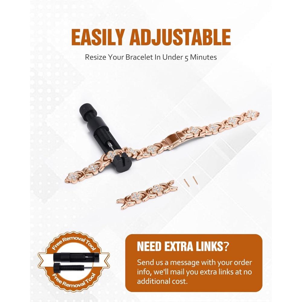 Jecanori Copper Bracelets for Women,Comfort-Fit Copper Magnetic Bracelet  with 3500 Gauss Effective Magnets Trendy Stack Bangle Stretch Bangle