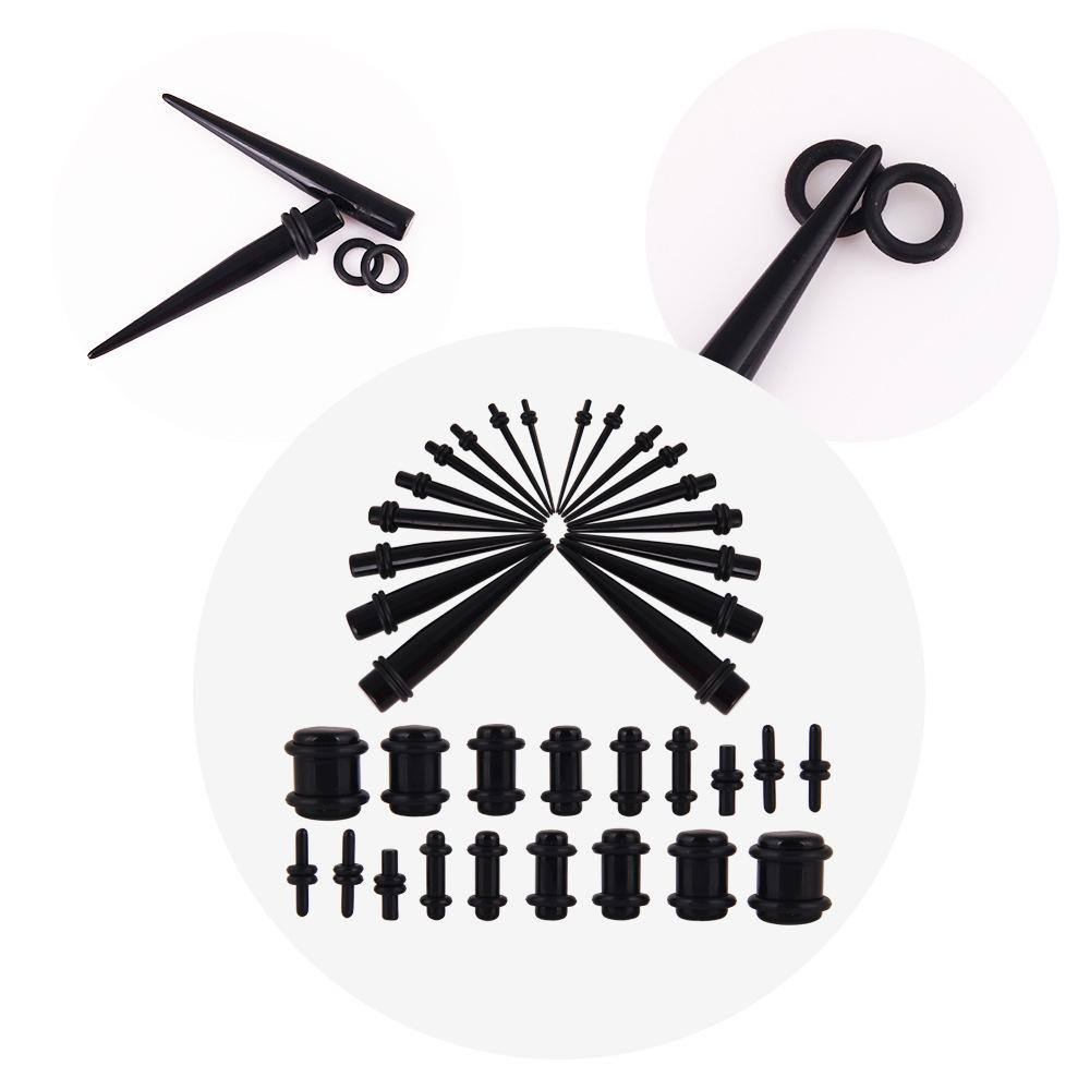 126Pcs Acrylic Taper Ear Stretching Kit, 14G-00G Ear Gauges Stretching Set with O-Rings, Hypoallergenic Ear Tapers for Piercing Stretching for Women Men