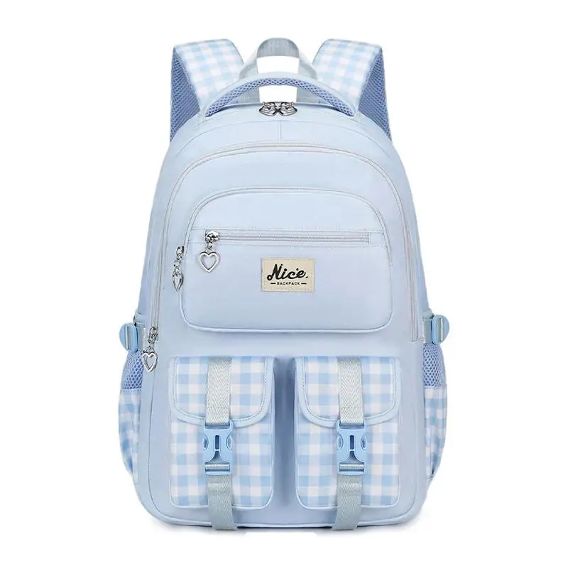 Women's Backpack Waterproof School Bags for Teenage Girls Mochila Infantil Luxury Designer Children'S Class Bag Plaid 2026