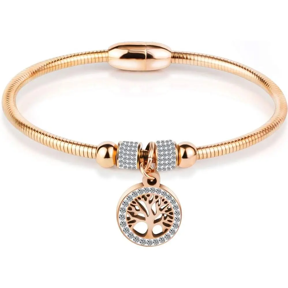 Jewelers Stainless Steel Tree of Life Charm Bangle Bracelet  Party Anniversary