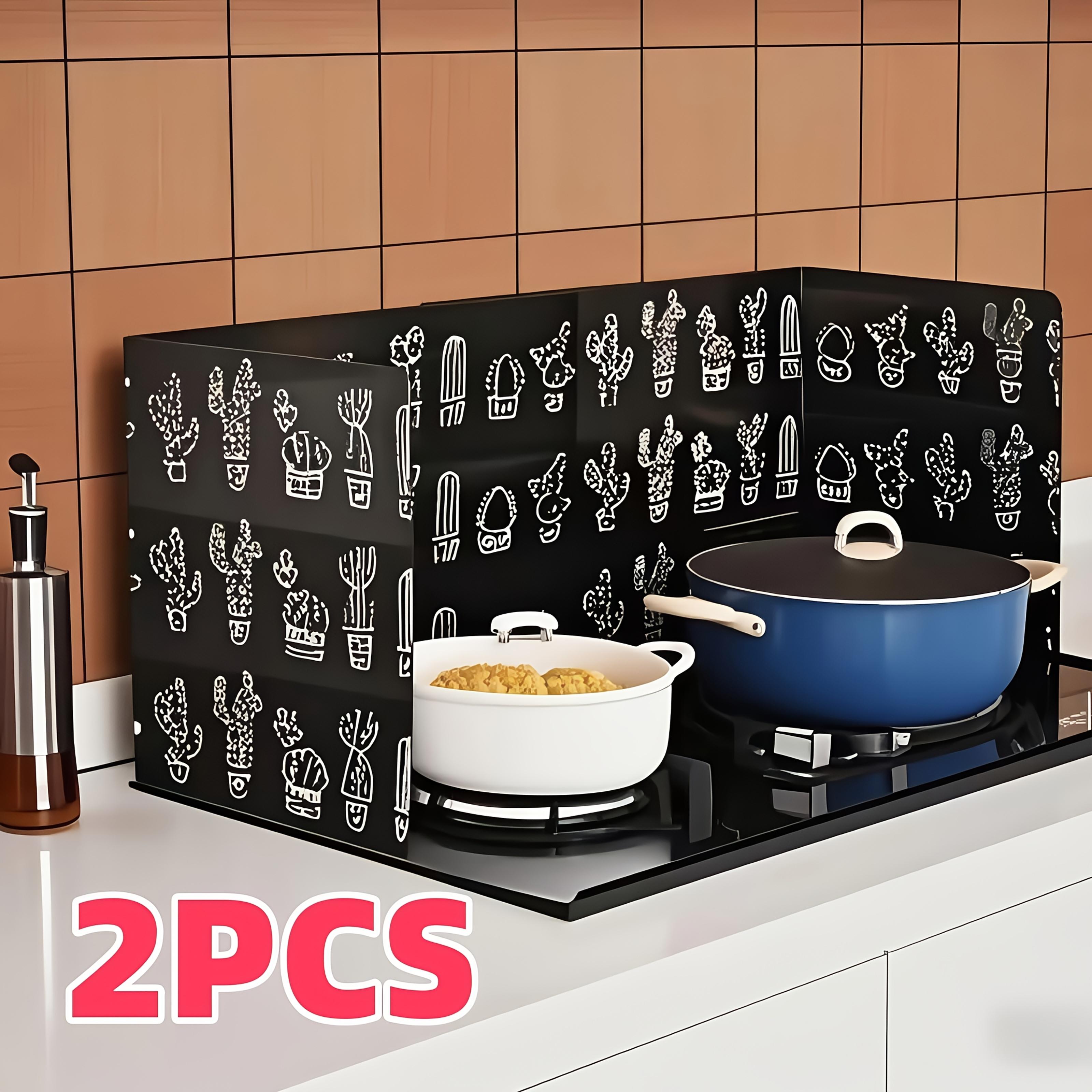 High-Temperature Aluminum Kitchen Splash Guard – Oil-Resistant Heatproof Stove Protector, Foldable Gas Stove Accessory, Durable Decorative Kitchenware, Easy Installation, Perfect Holiday Gift