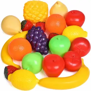 20 Pieces Play Fruits Playset - Life-Sized Toy Food for Kids Kitchen, Healthy Farmer's Market Grocery Pretend Play Plastic Toy Set for Toddlersfidget toys