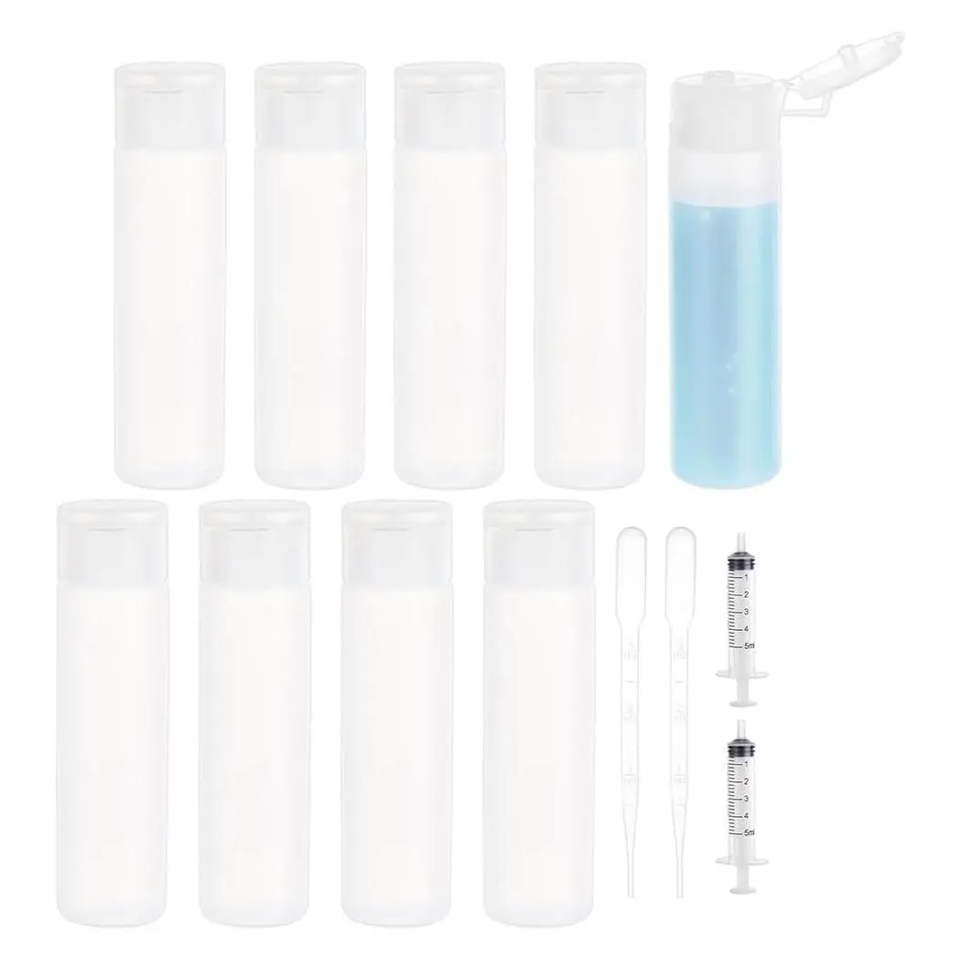 10 Pack 18ml 0.6oz Small Travel Squeeze Bottles Refillable Containers for Makeup Foundation, Toiletries, Shampoo, Toner, Cosmetics, Travel Essentials Sample BottlesGift