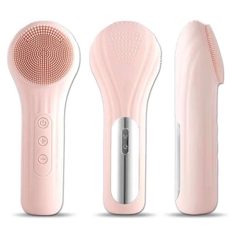 Multifunctional Electric Facial Cleansing Brush, Rechargeable Waterproof with Heating Massage and Ultrasonic Vibration, Silicone Face Cleaner，Perfect for at-home and travel skincare, an ideal holiday gift.
