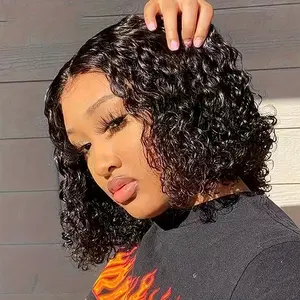 Brazilian Curly Short Wig - No Glue Naturally Closed, Soft Breathable Synthetic Hair Wig Suitable for Daily Wear,, Parties - Light Beige Tones & Look, Styling (No Adhesive Needed)