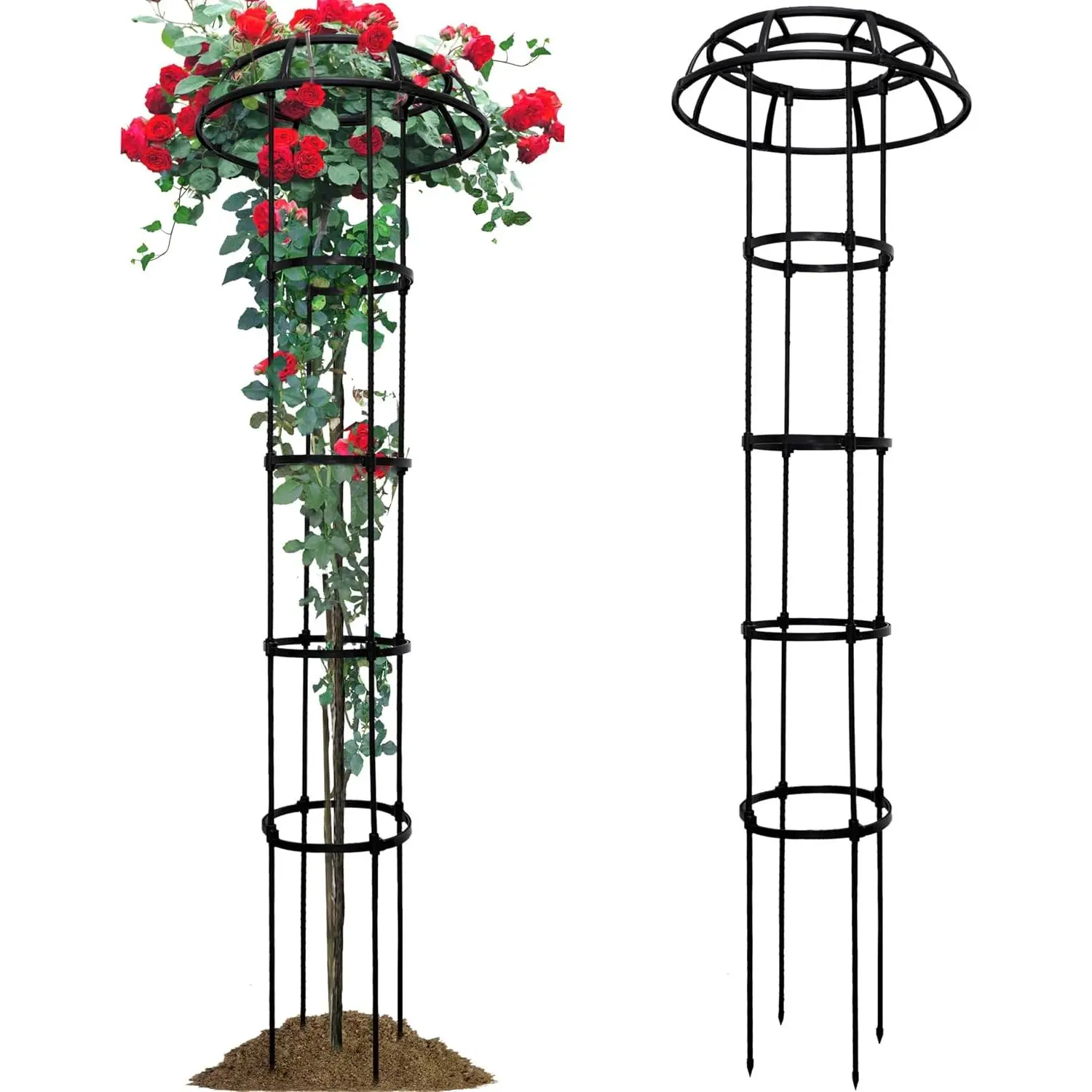 Mushroom Obelisk Trellis for Climbing  Outdoor 65", Adjustable Weatherproof Garden Umbrella  Trellis Support for Rose, Clematis, Cucumber, Pole Beans, Potted , Yard Patio, 1 Pack