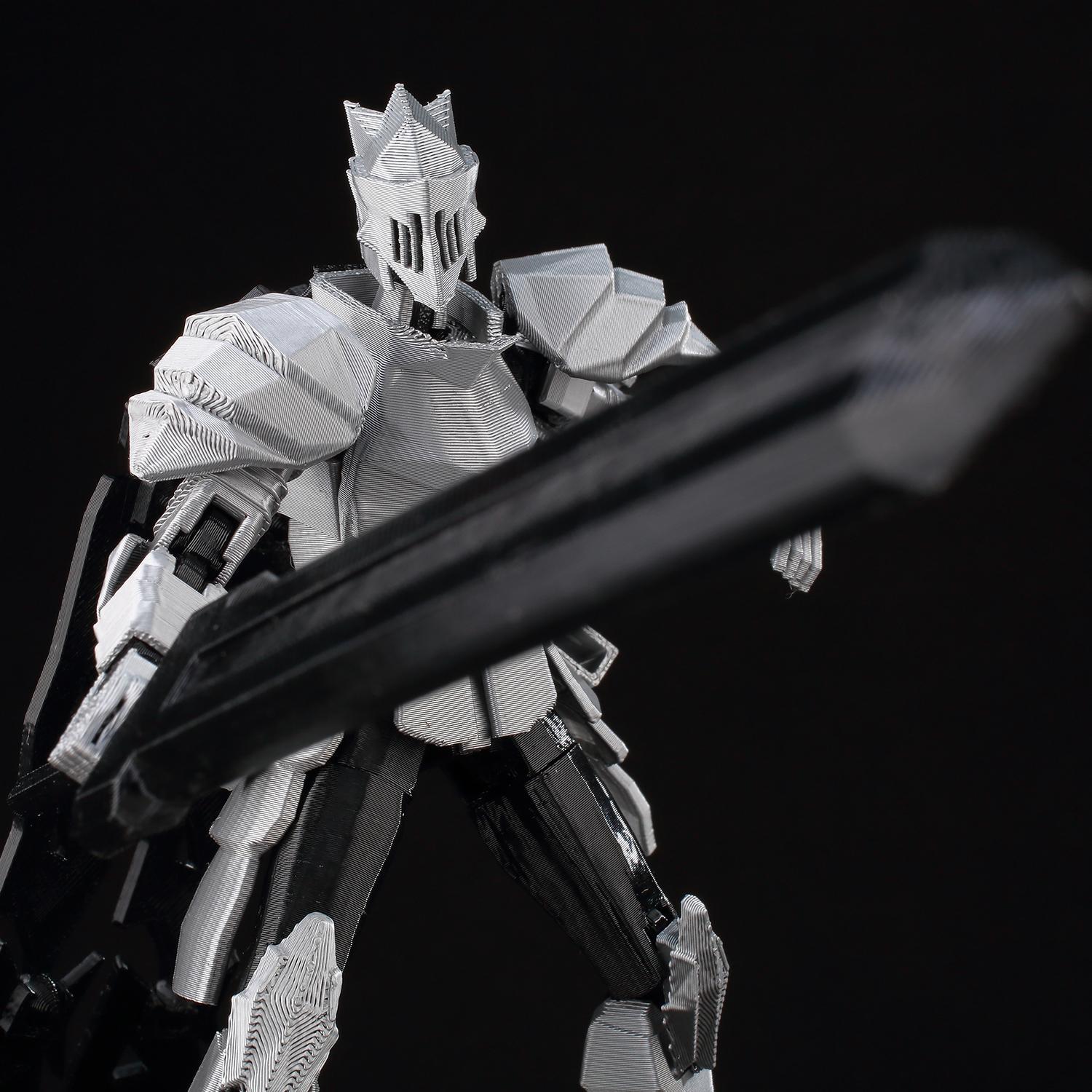 ​9L3D Lucky13 Silver Knight Robot Action Figure Dummy13 with Giant Sword T13 Multi-Jointed 3D Printed Collectible Toy Titan13​ popular