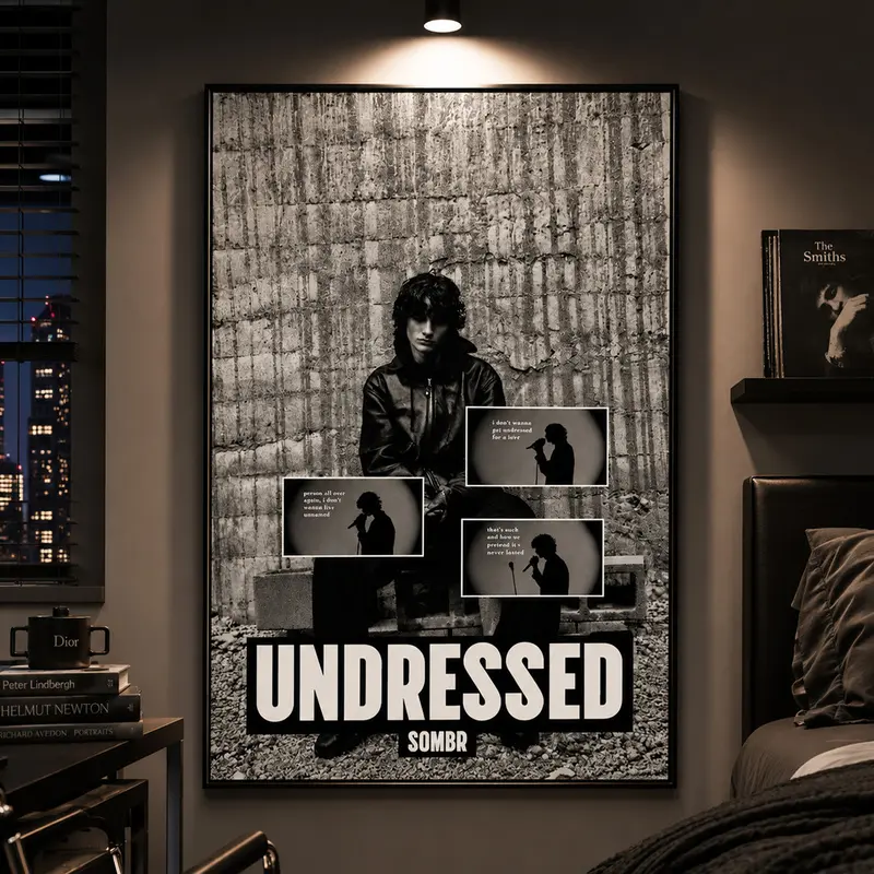 Sombr Undressed Poster, Indie Music Wall Art, Minimalist Song Print, Album Cover Art, Music Wall Decor, Bedroom Aesthetic Decor, Modern Music Art, Indie Music Poster, Record Collector Decor, Music Lover Gift, Aesthetic Room Decor