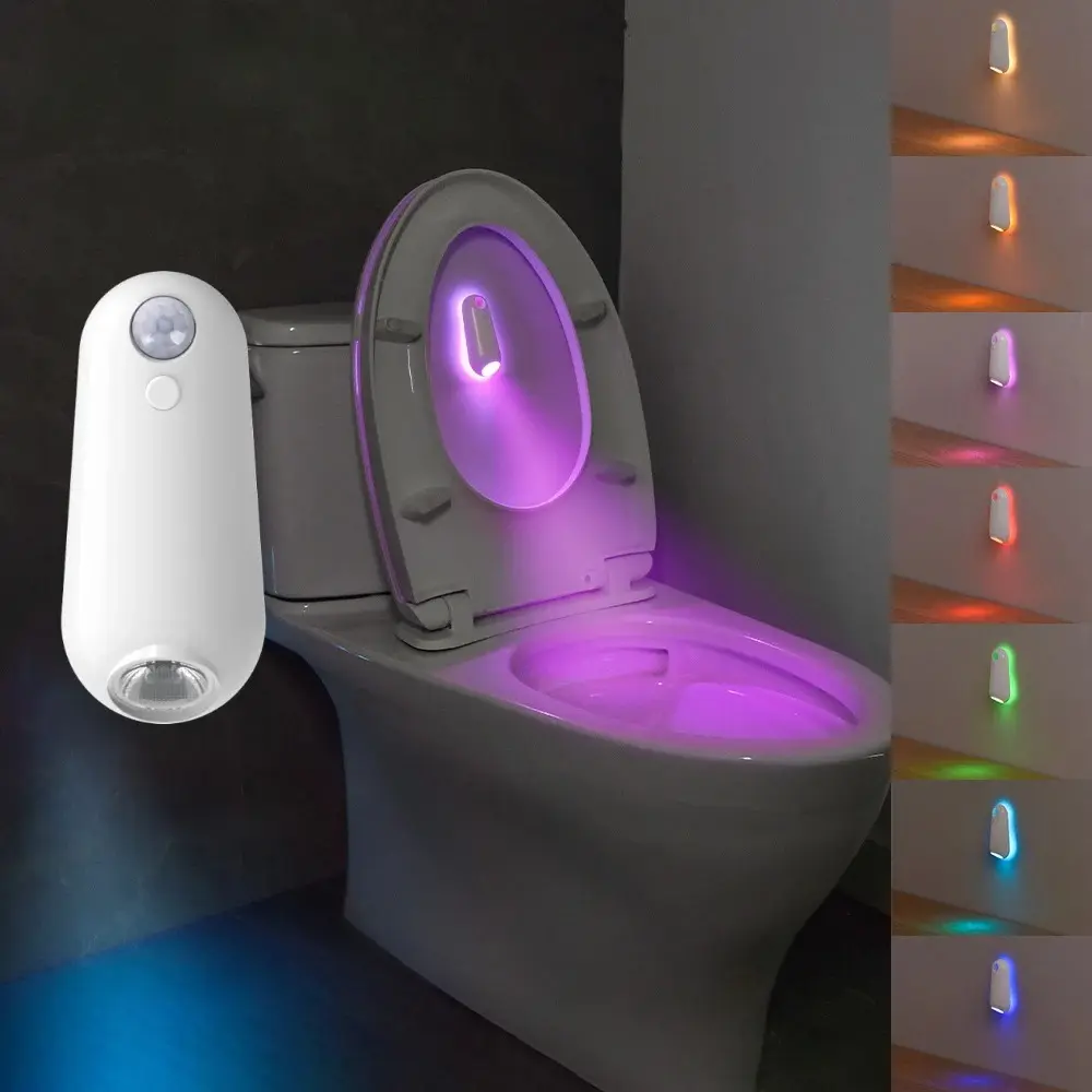 nursery nightlight  LED Smart Motion Sensor Night Light, Toilet Seat Lights, USB rechargeable 8Color Lamp for Summer Corridor WC Camping Home Decor