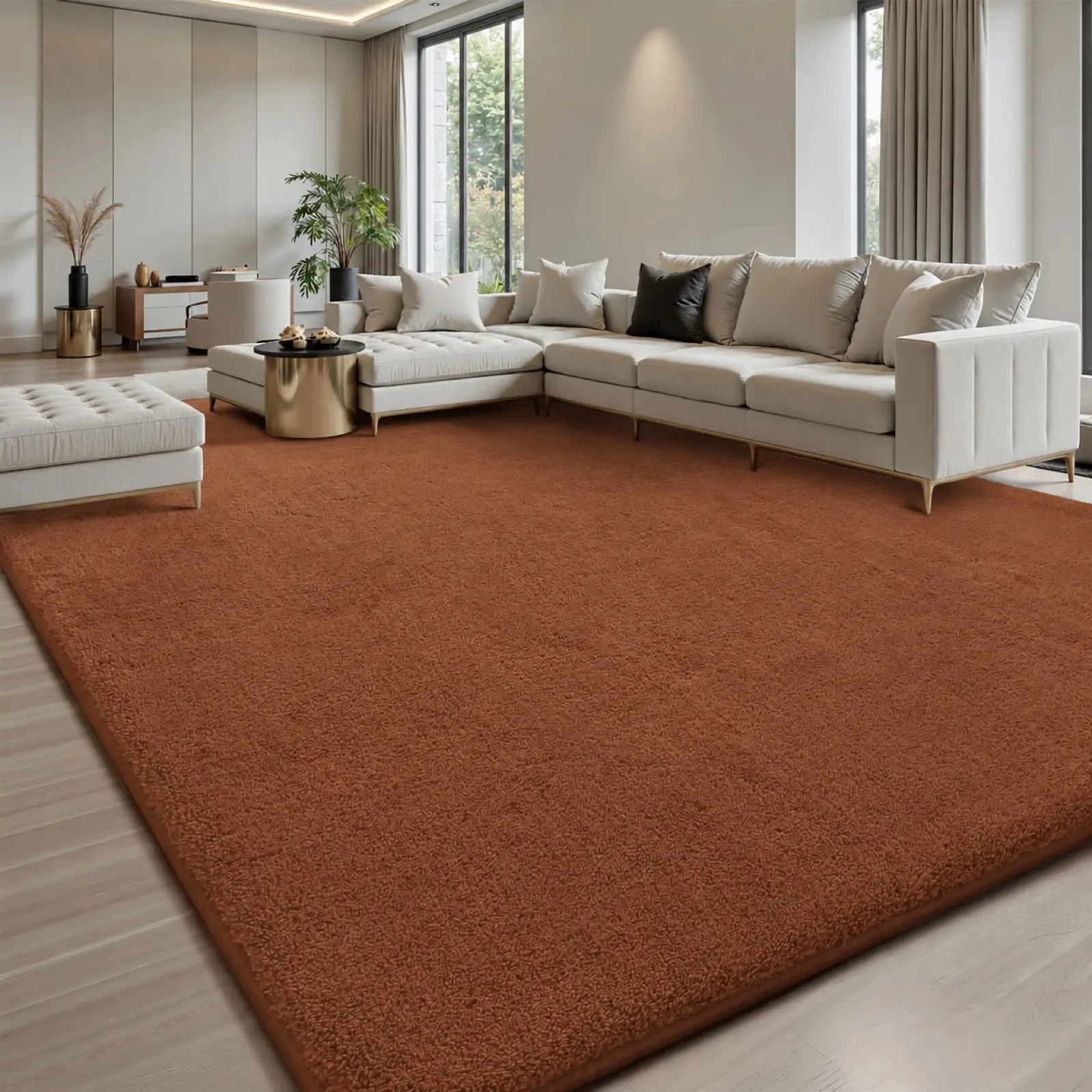 FAMVAL Large Dense Plush Pile Floor Shaggy Rug - Rectangular Soft Fluffy Modern Decorative Shaggy Area Rug for Living Room, Bedroom, Shaggy Area Rugs backtoschool