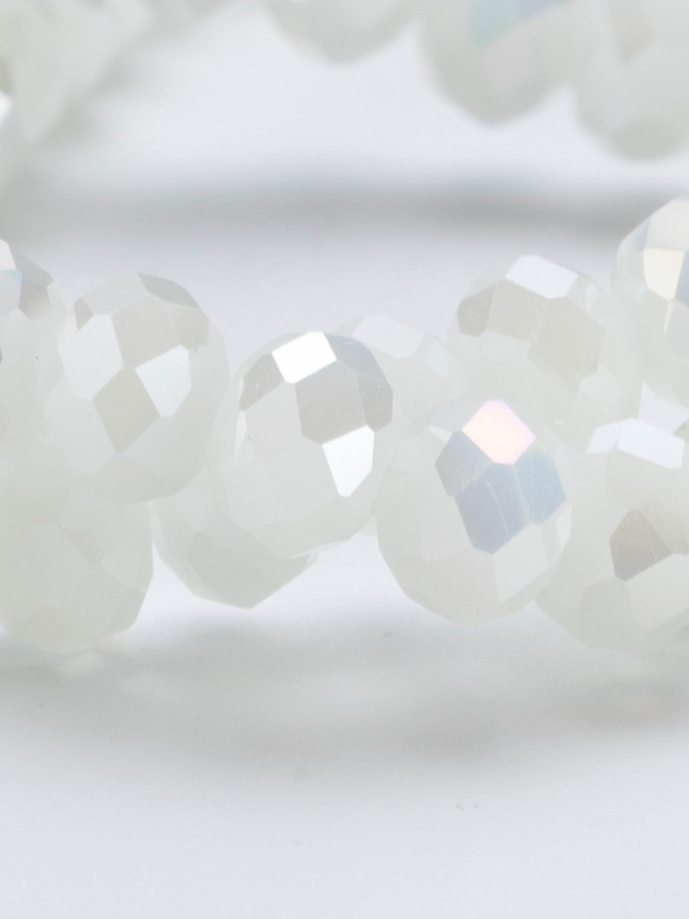 4/6/8mm White Glass Beads, Faceted Crystal Glass Beads, Fashion for Handmade DIY Necklace Bracelet Earrings, Jewelry Making Craft Supplies