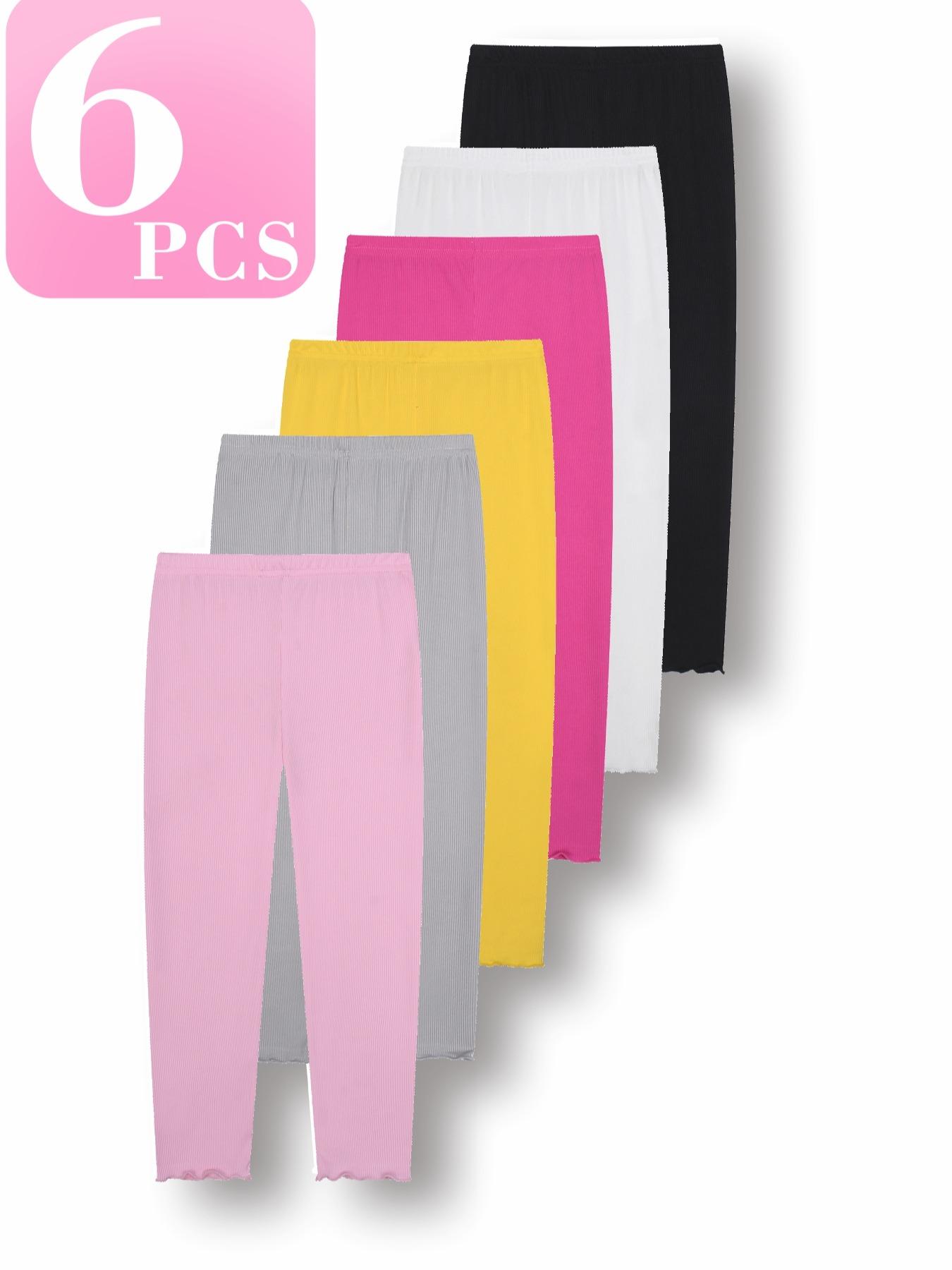 Girl's Solid Color Leggings, Casual Comfy Breathable Skinny Pants for Daily Wear, Kids Bottoms for All Seasons