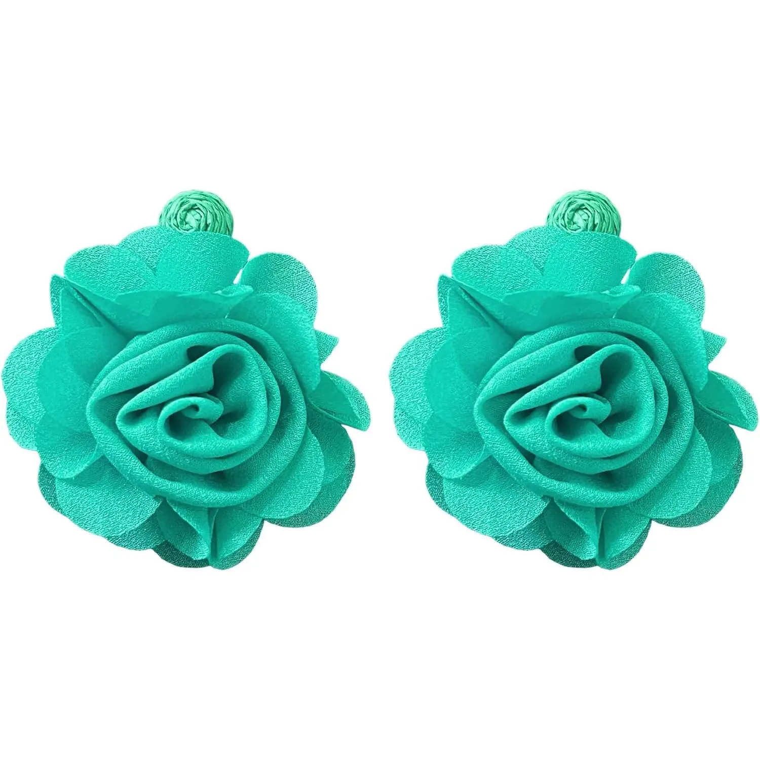 Rose Flower Dangle Earrings for Women,  Fabric Floral Drop Earrings, Lightweight Big Flower Statement  for Summer Beach Party,   for Her
