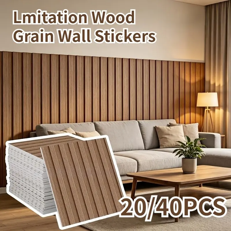 20/40pcs Self-Adhesive Removable PVC Wall Panels And Tiles, Suitable for Walls, Ceilings, Floors, Removable Wood Wallpaper, Modern Textured Tiles, Ideal for Landlords, Kitchen Backsplash, Easy Peel And Stick Decorative Panels
