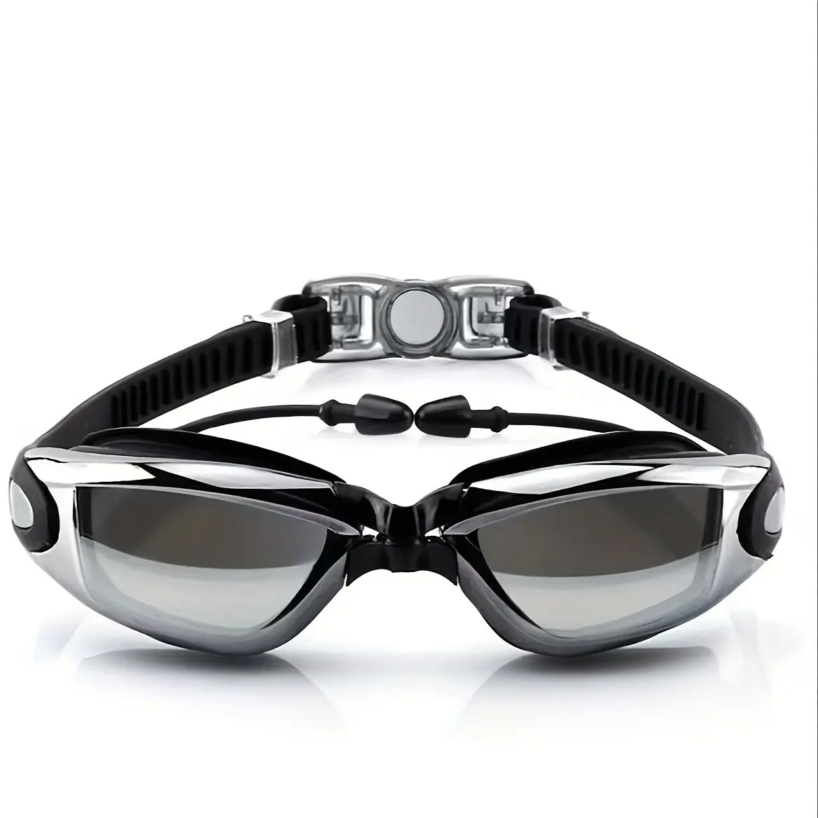 Professional Racing Swim Goggles, Anti-Fog, Waterproof, PC Material, Integrated Earplugs, Adult Use, Frame, Competitive Swimming