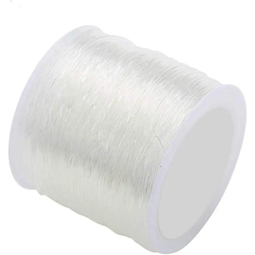 PLESIU 0.8mm Clear Elastic Cord, Elastic Stretch Thread for  Beading String and DIY Bracelet Necklace,Making,100m/Roll (0.8mm)