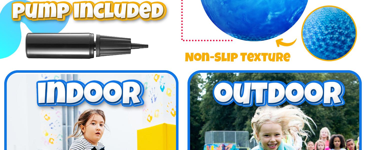 SUNDAY MIRTH Hopper Ball With Handle For Kids 20-inch (50cm) Bouncy Balls For Kids, Blue jumping ball for kids Kangaroo Hippity Hop Balls, Sit And Spin Bouncing Ball With Handle Bounce Ball For Kids With Hand Pump